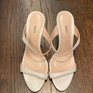 Beige Schutz Mule Sandals